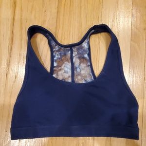 Navy blue lacy back bralette